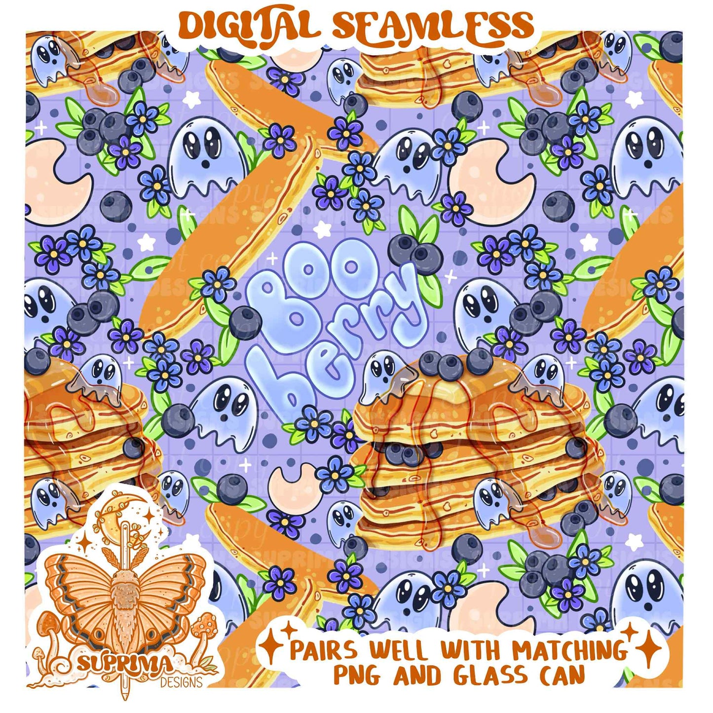 Booberry Pancakes | Seamless | 2 Colorways