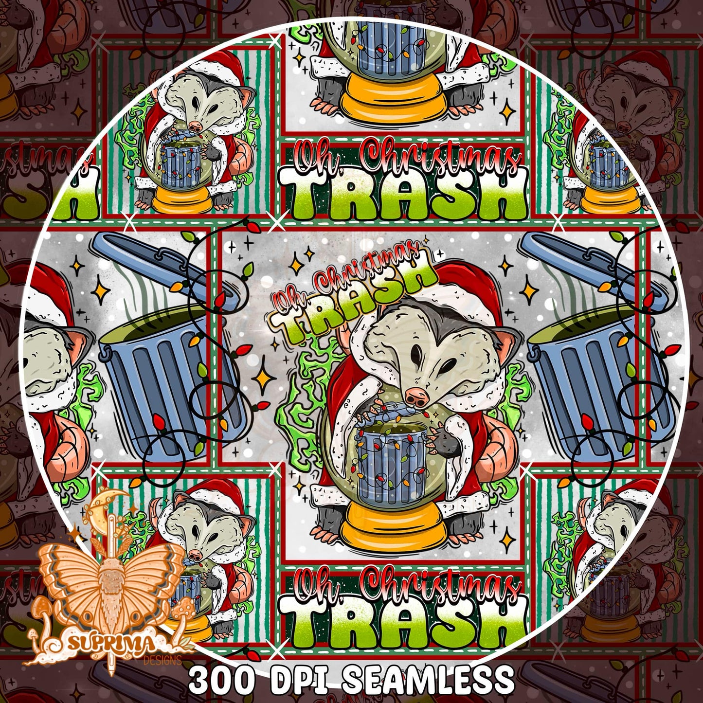 Oh, Christmas Trash | PNG | Seamless 2 Colorway Options