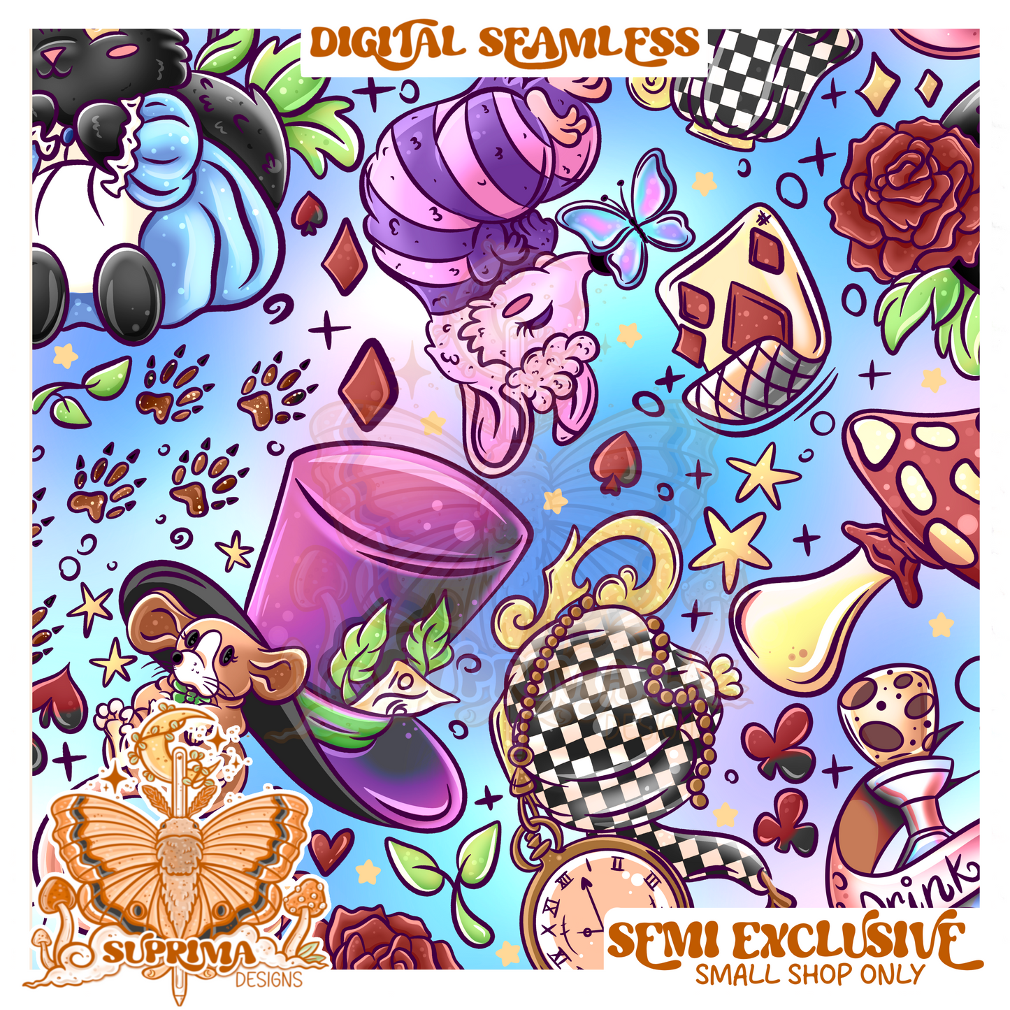 Critters in Wonderland | Seamless 2 Colorways | SMALL SHOP Only Semi Exclusive