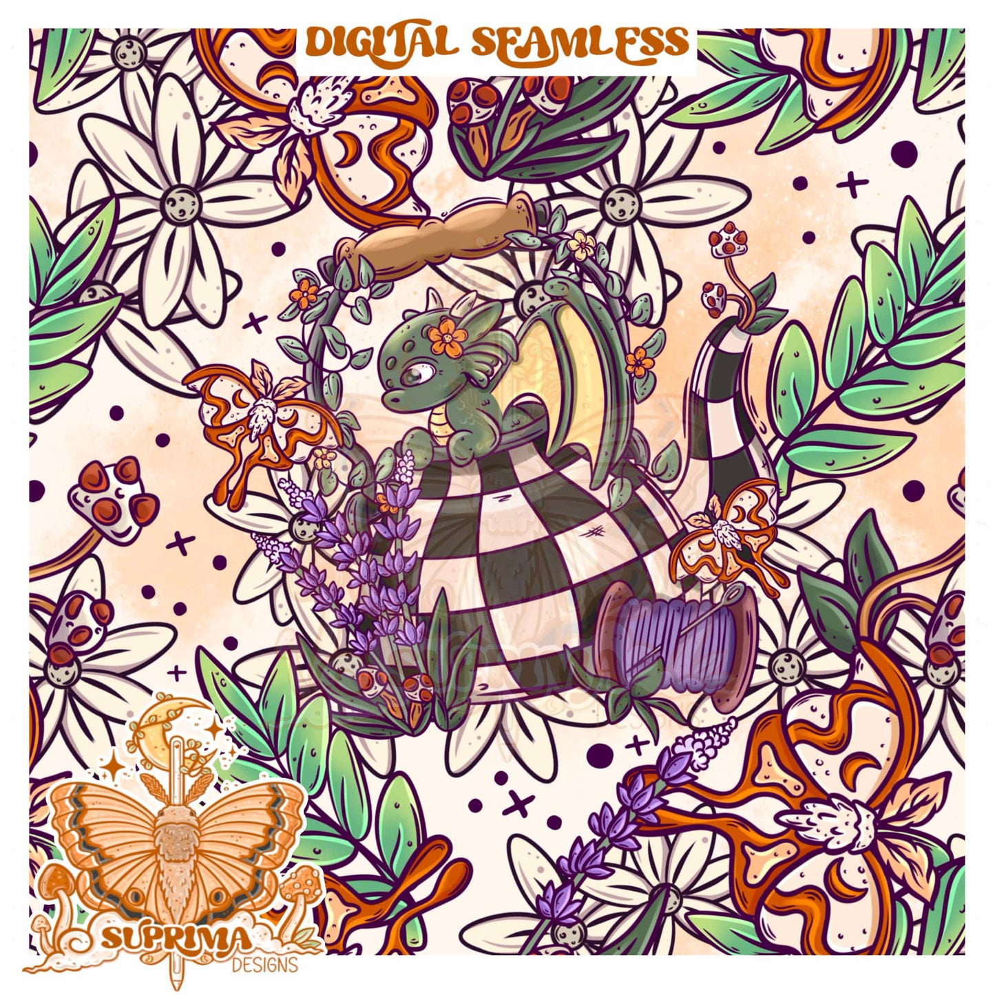 Cottage Dragon | Seamless 2 Colorways | SMALL SHOP Only Semi Exclusive