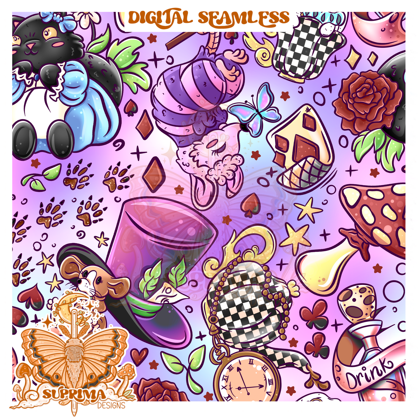Critters in Wonderland | Seamless 2 Colorways | SMALL SHOP Only Semi Exclusive