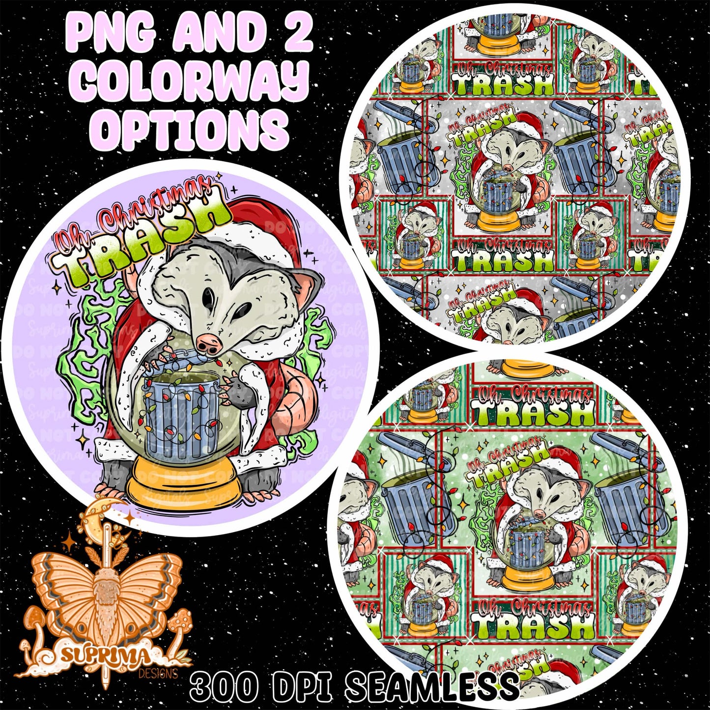 Oh, Christmas Trash | PNG | Seamless 2 Colorway Options