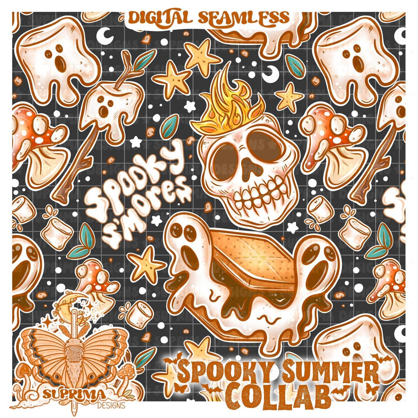 Spooky S'mores | Black Seamless