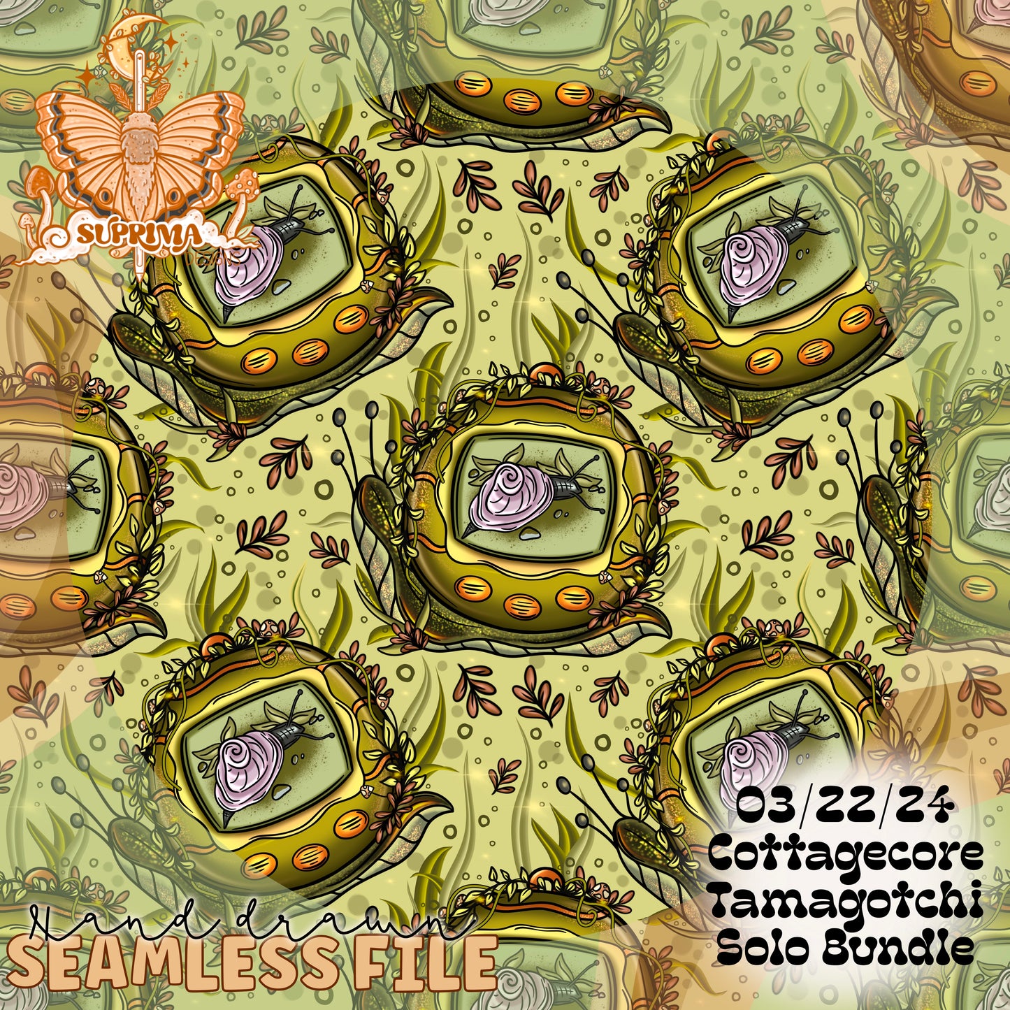Tamagotchi Snail | Natural | Seamless | 2 Scales