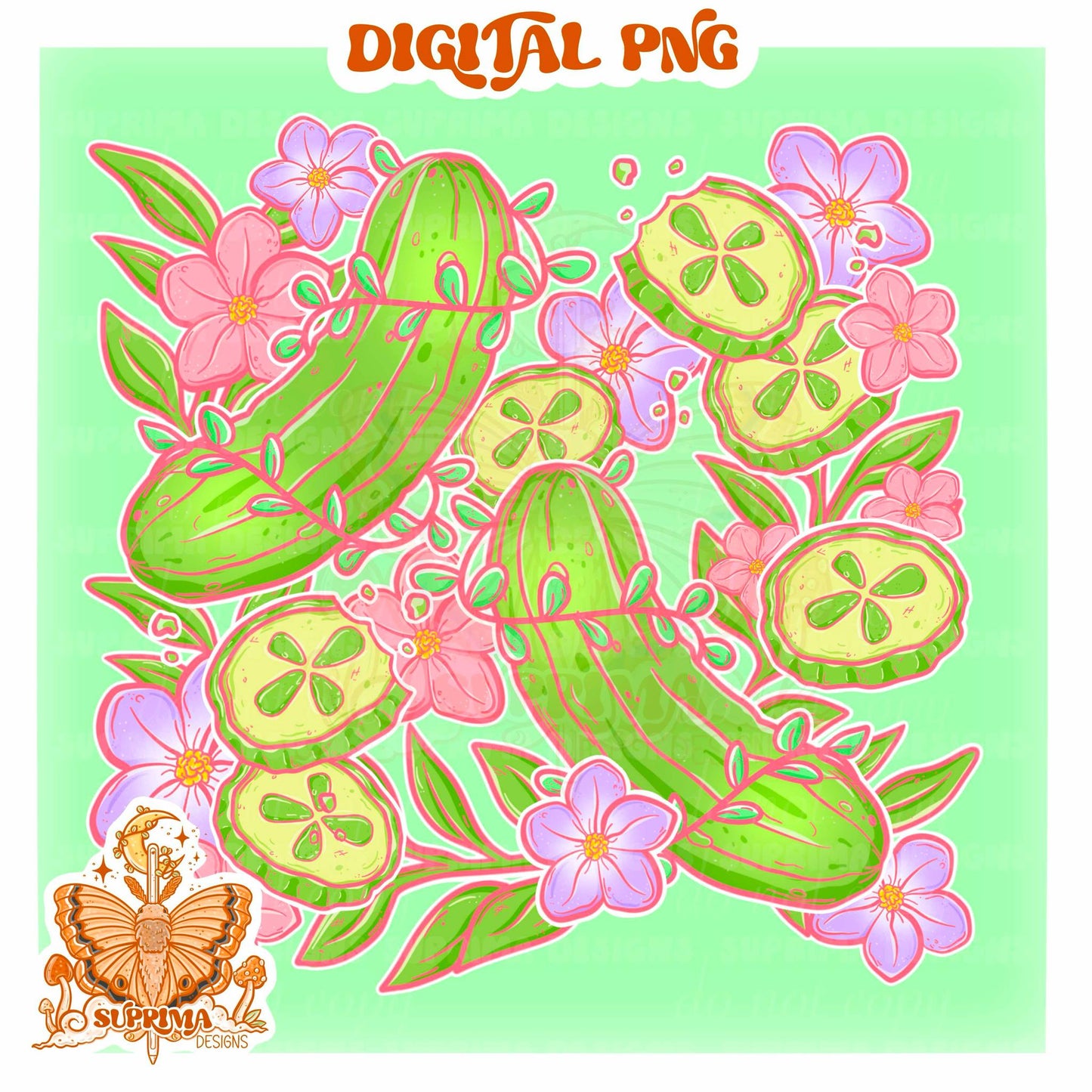 Pretty in Pickles | Seamless | PNG
