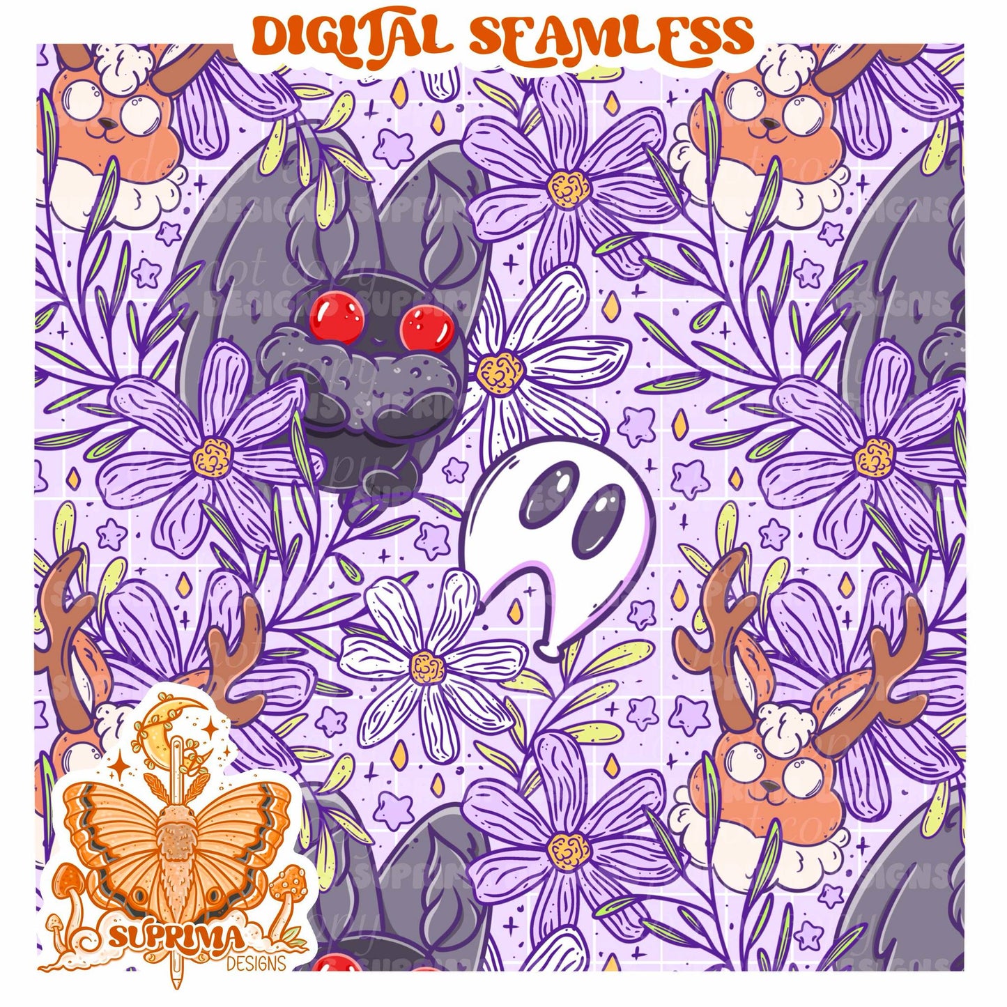 Summer Cryptids | Seamless | PNG