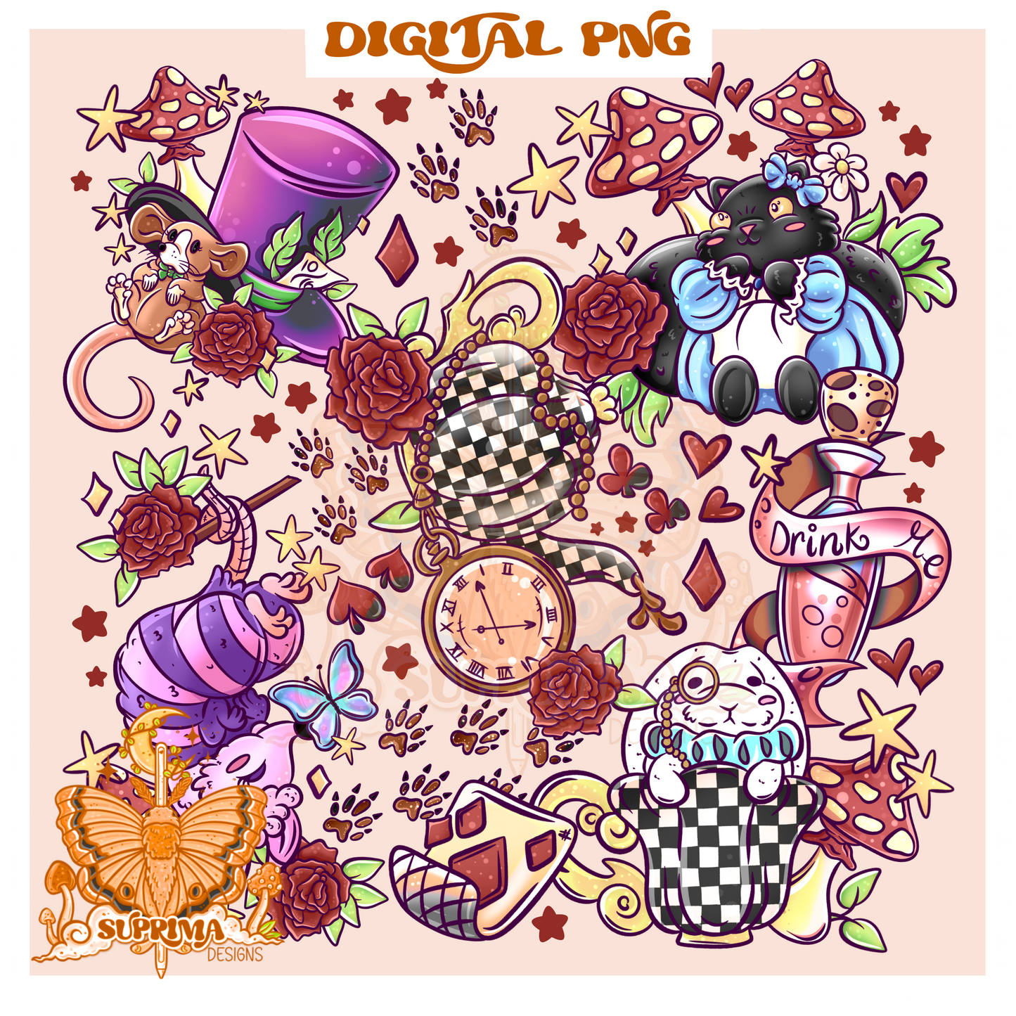 Critters in Wonderland Mashup | PNG