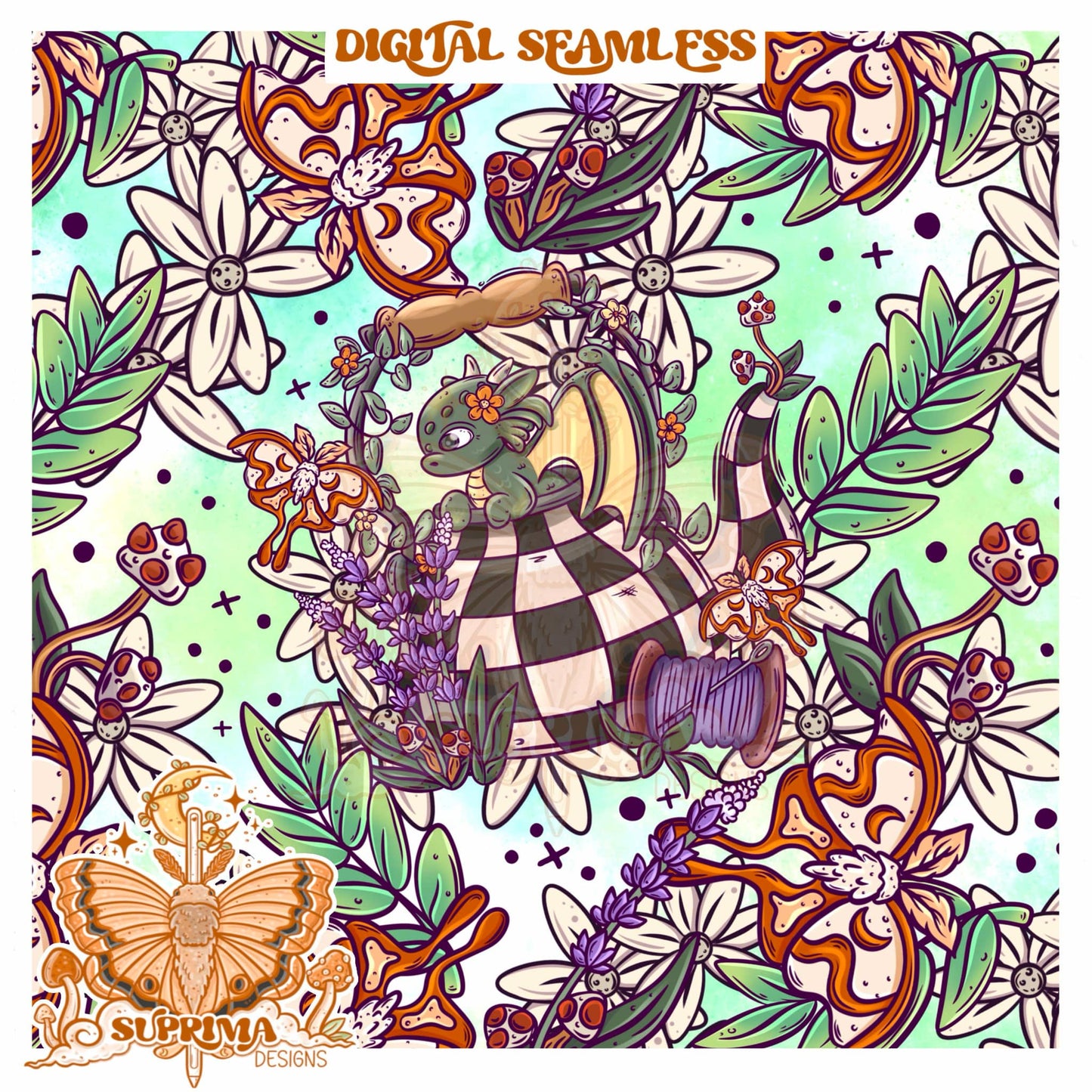 Cottage Dragon | Seamless 2 Colorways | SMALL SHOP Only Semi Exclusive