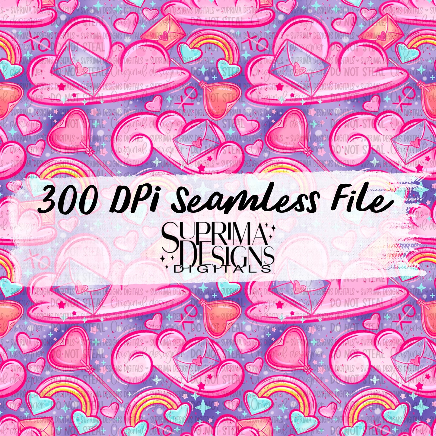 Letters to Heaven | Perfectly Pink | Seamless | 2 scales | Hand Drawn*