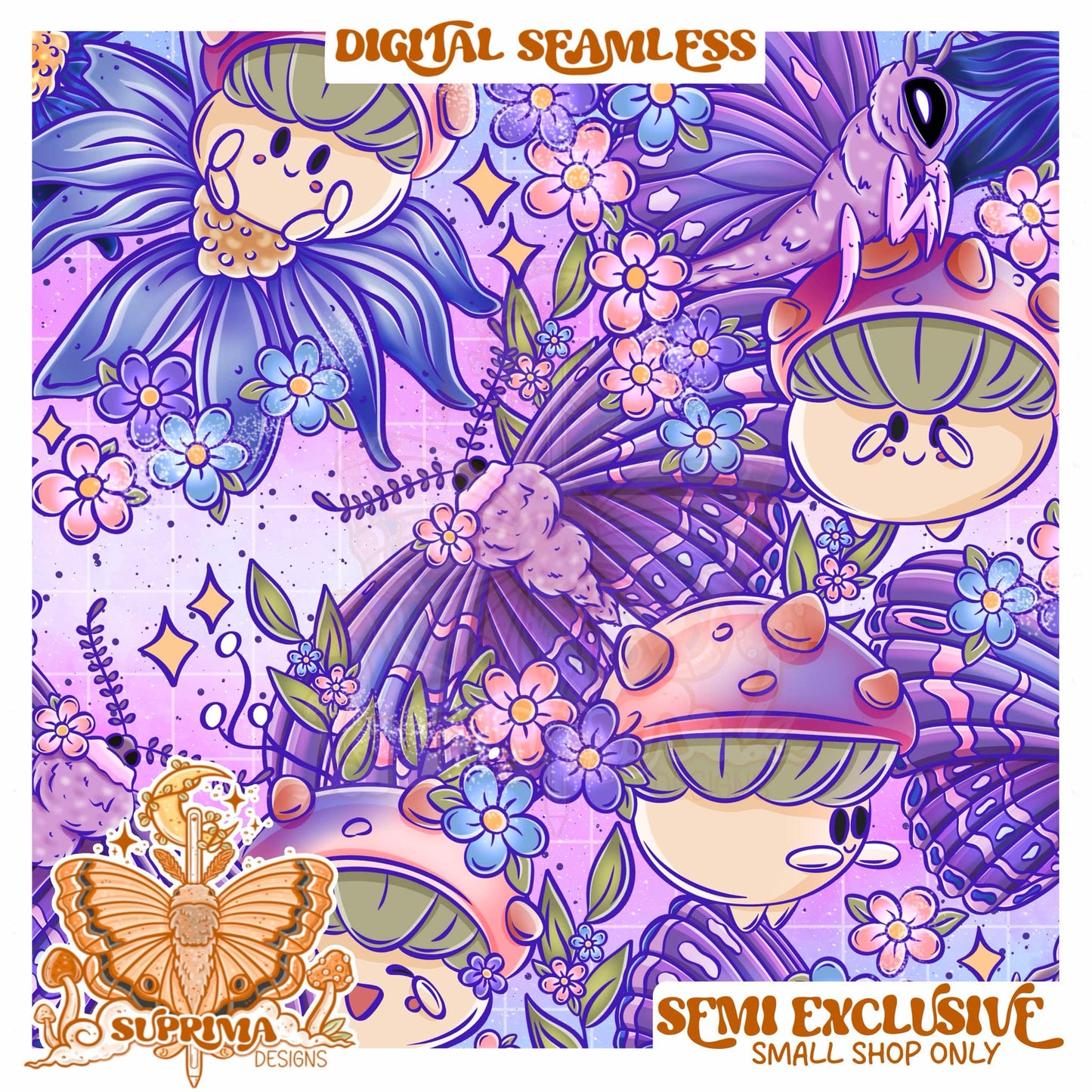 Spring Mushies | Seamless 2 Colorways | SMALL SHOP Only Semi Exclusive