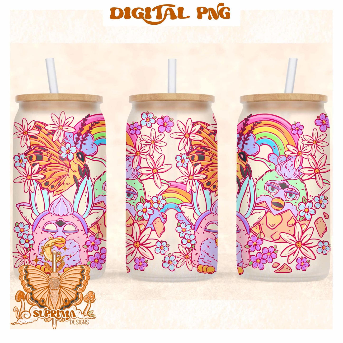 Easter Furbies | Glass Can Wrap