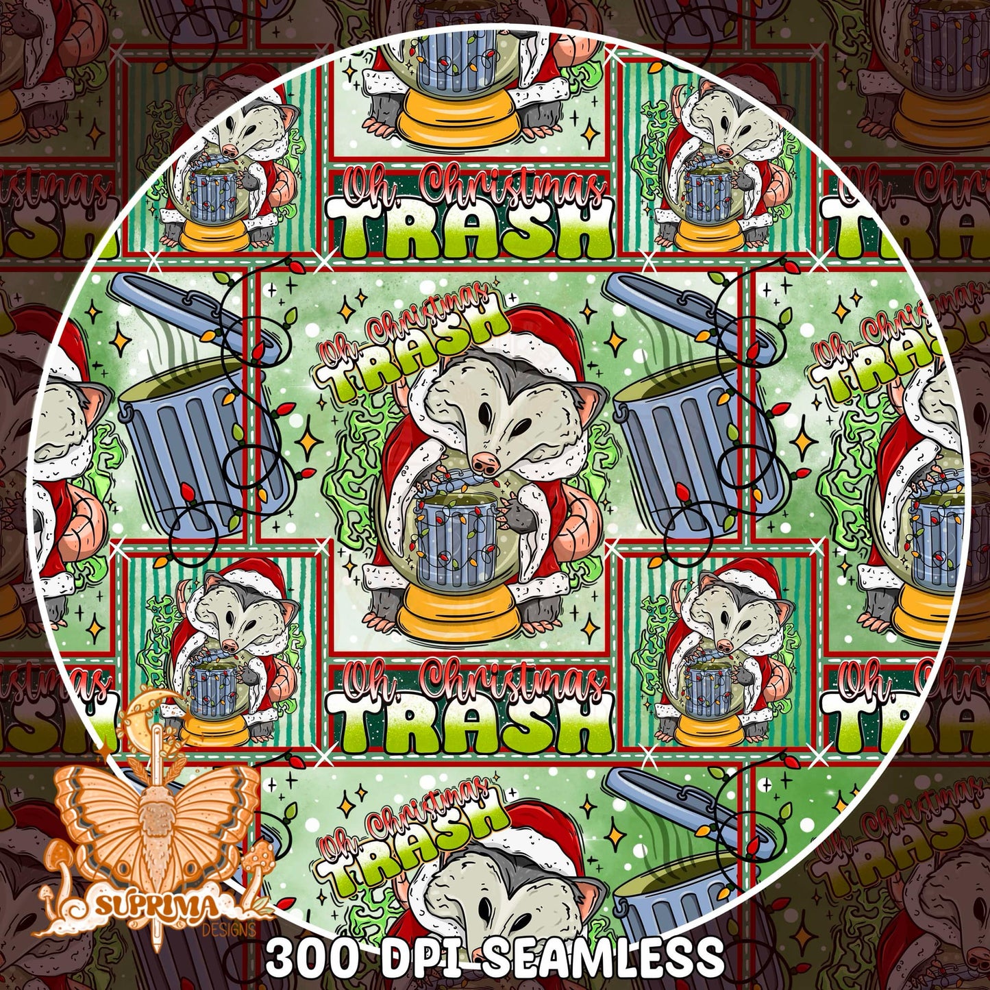 Oh, Christmas Trash | PNG | Seamless 2 Colorway Options