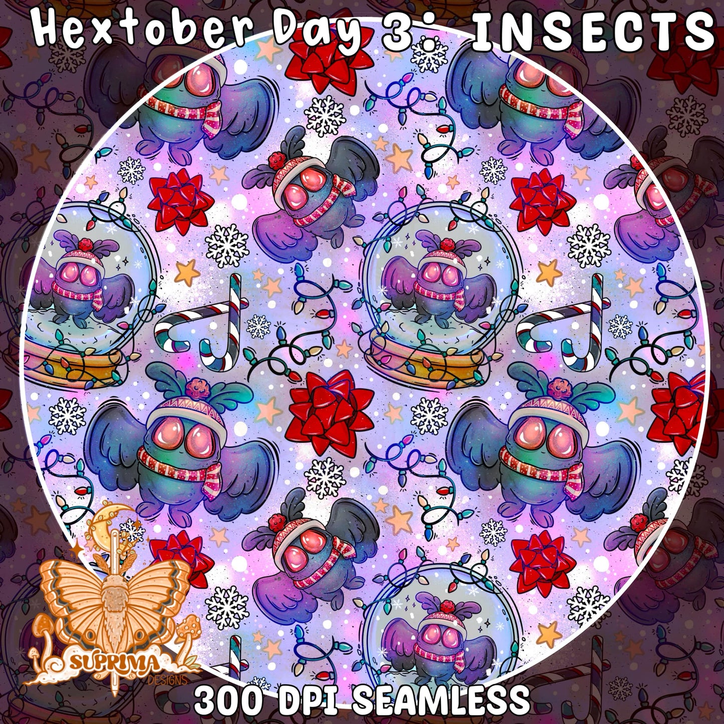 Mothman Christmas | Seamless 3 Colorway Options