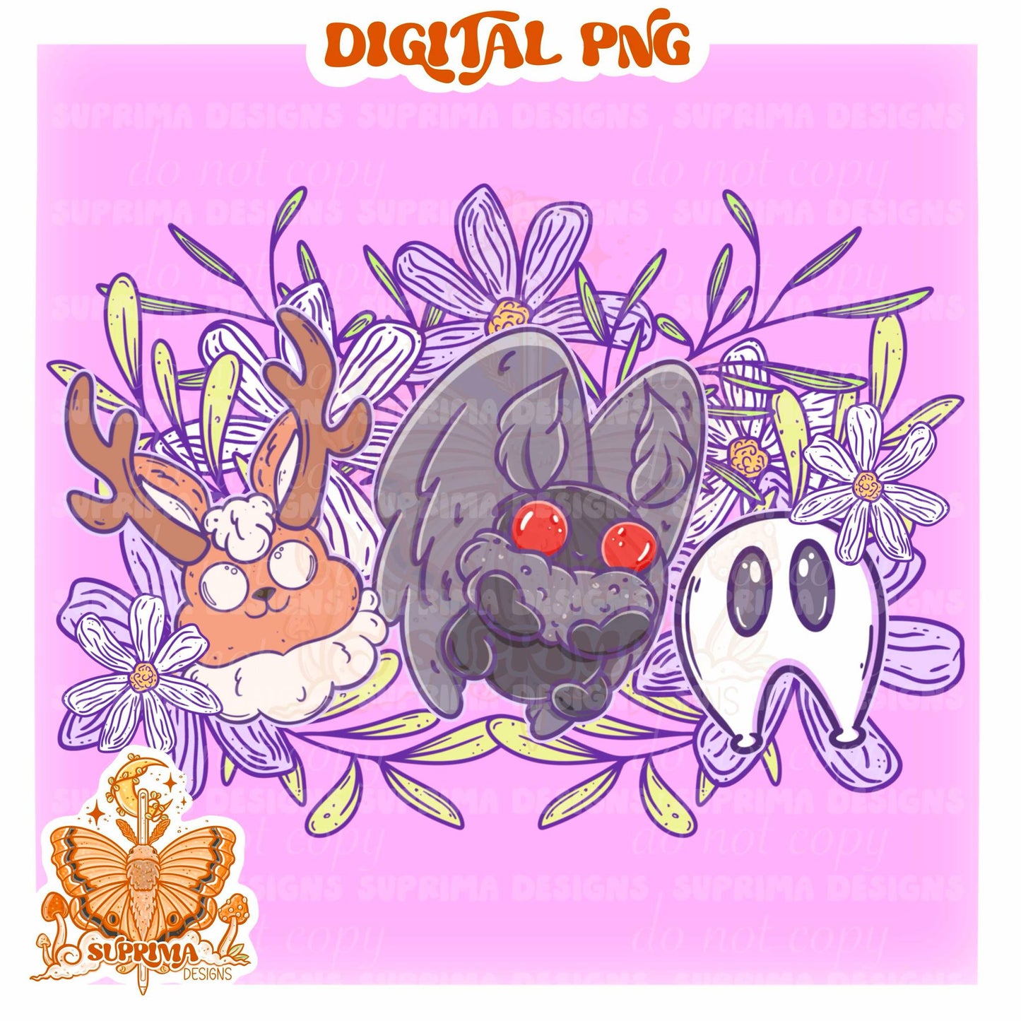 Summer Cryptids | Seamless | PNG