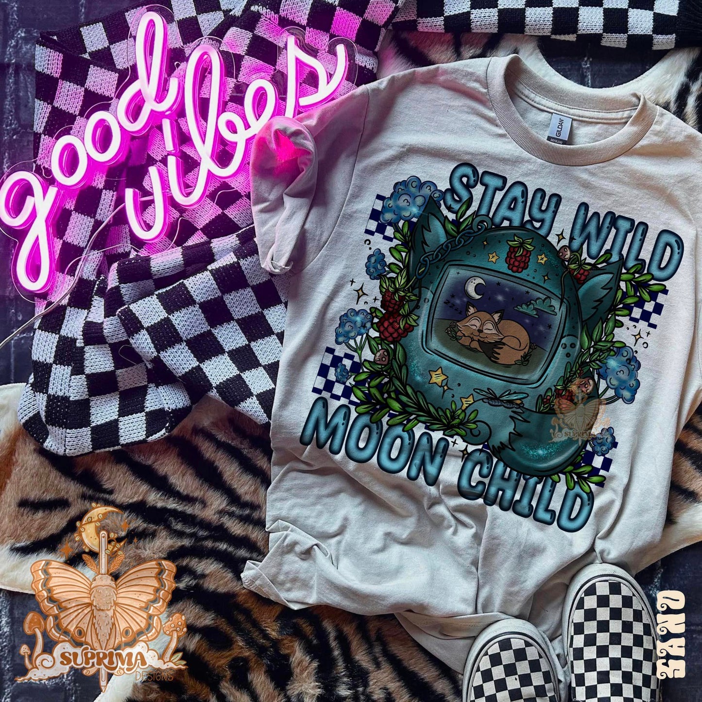 Stay Wild Moon Child Tamagotchi | Checkered