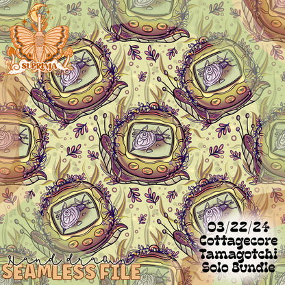 Tamagotchi Snail  | Vintage | Seamless | 2 Scales