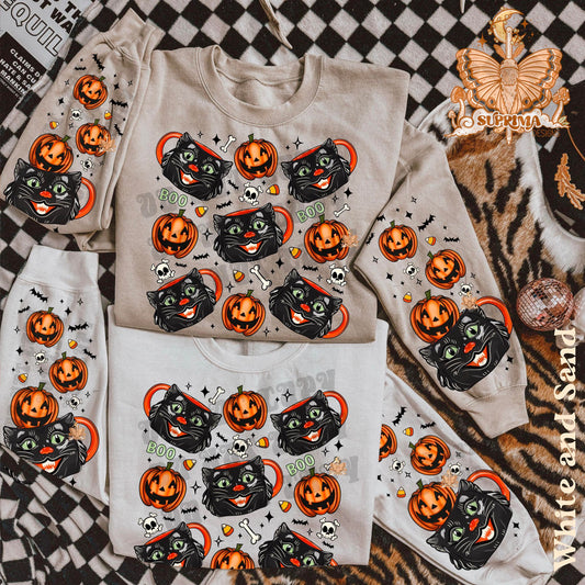 Scaredy Cat Collage | Hand Drawn | Black | Sleeve Combo