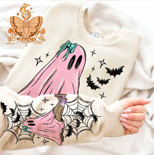 Pastel Ghostie | Pink | Hand Drawn | Sleeve Combo