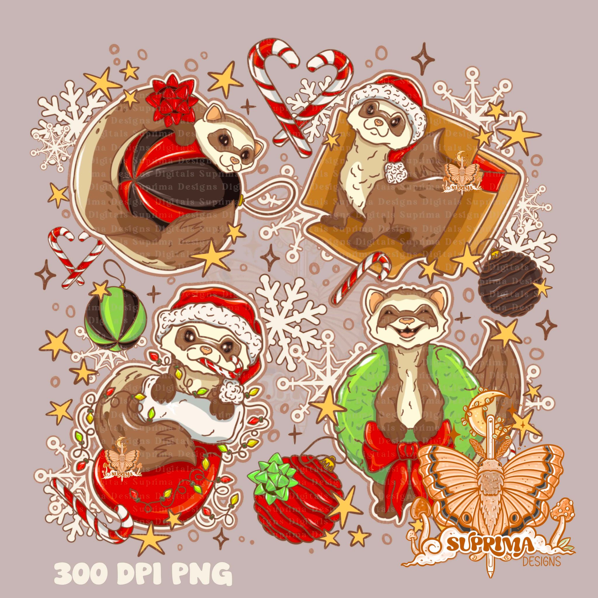 Merry Feral Ferret | PNG – Suprima Designs