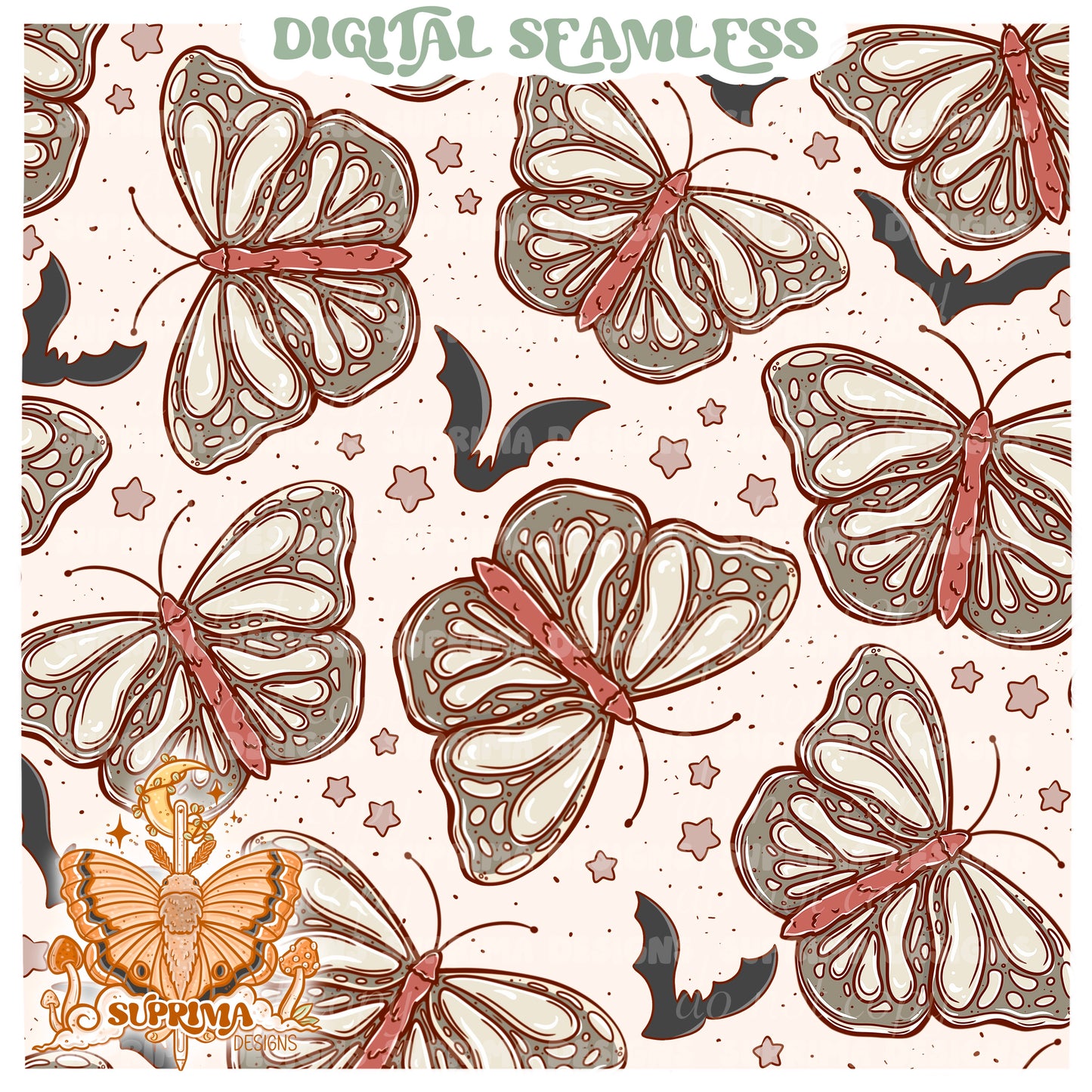 Butterflies and Bats | Matching PNG included