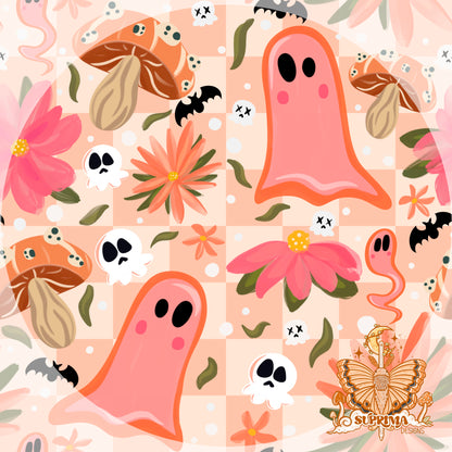 Spooky Floral | Dreamy Check | Seamless 2 Scale