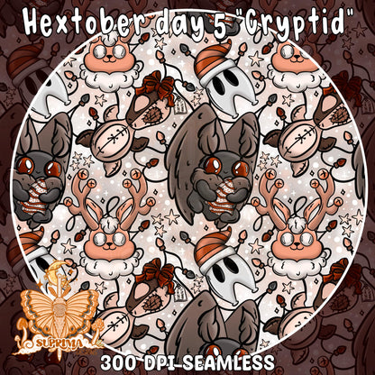 Cryptid Christmas | Seamless 2 Scales | Hand Drawn