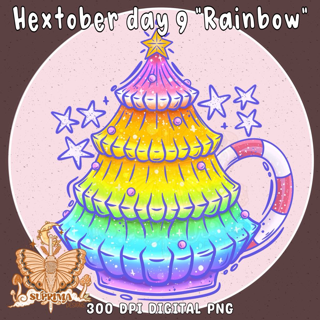 Rainbow Christmas Muggy | PNG | Hand Drawn