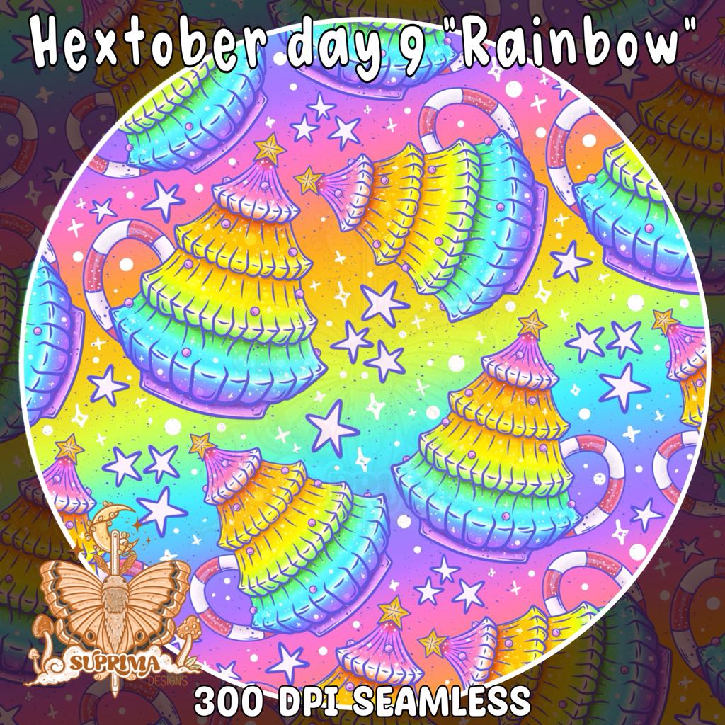 Rainbow Christmas Muggy | Seamless 2 Scales | Hand Drawn