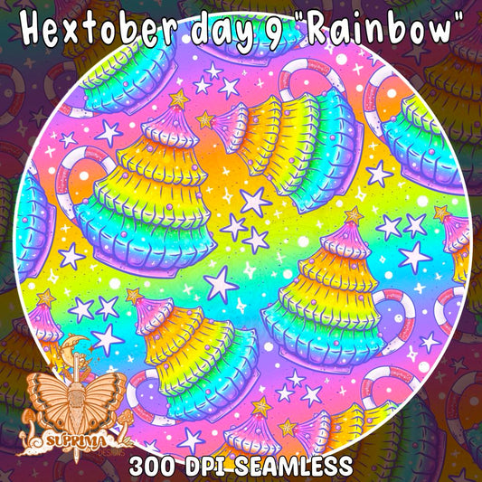 Rainbow Christmas Muggy | Seamless 2 Scales | Hand Drawn