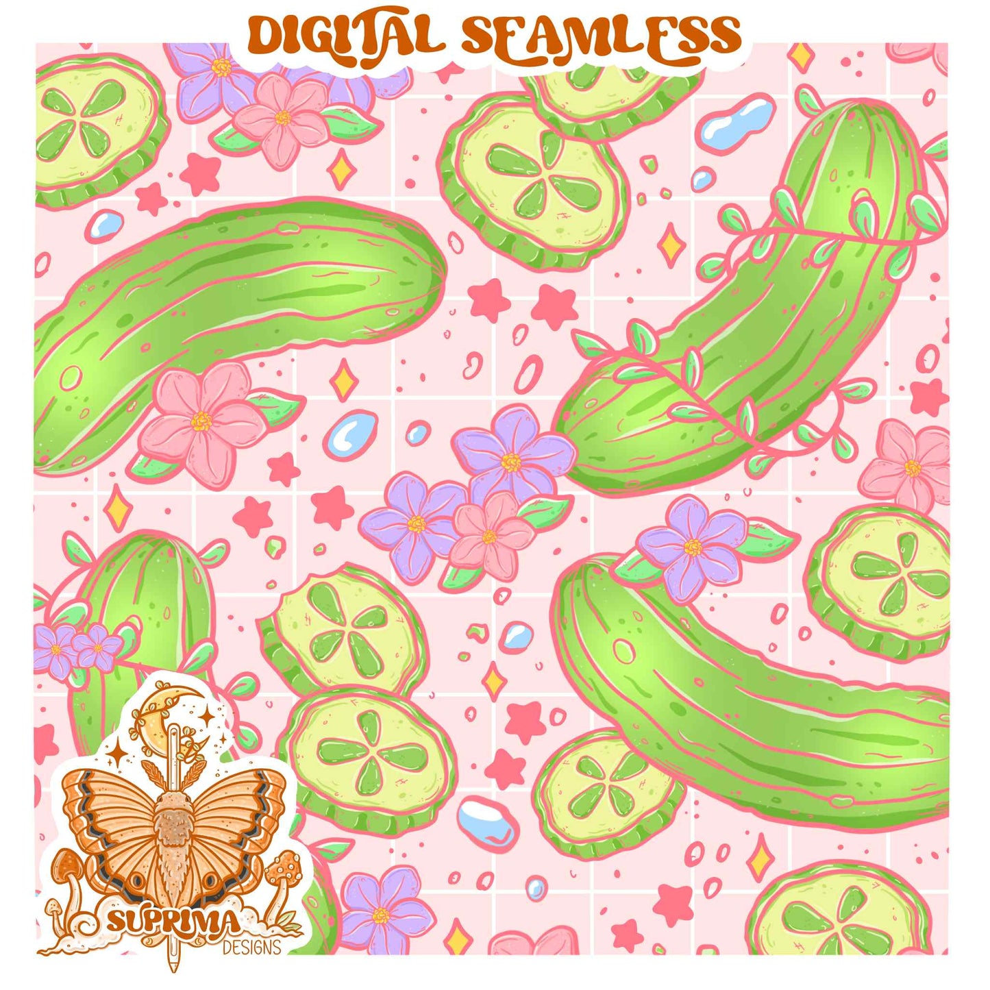 Pretty in Pickles | Seamless | PNG