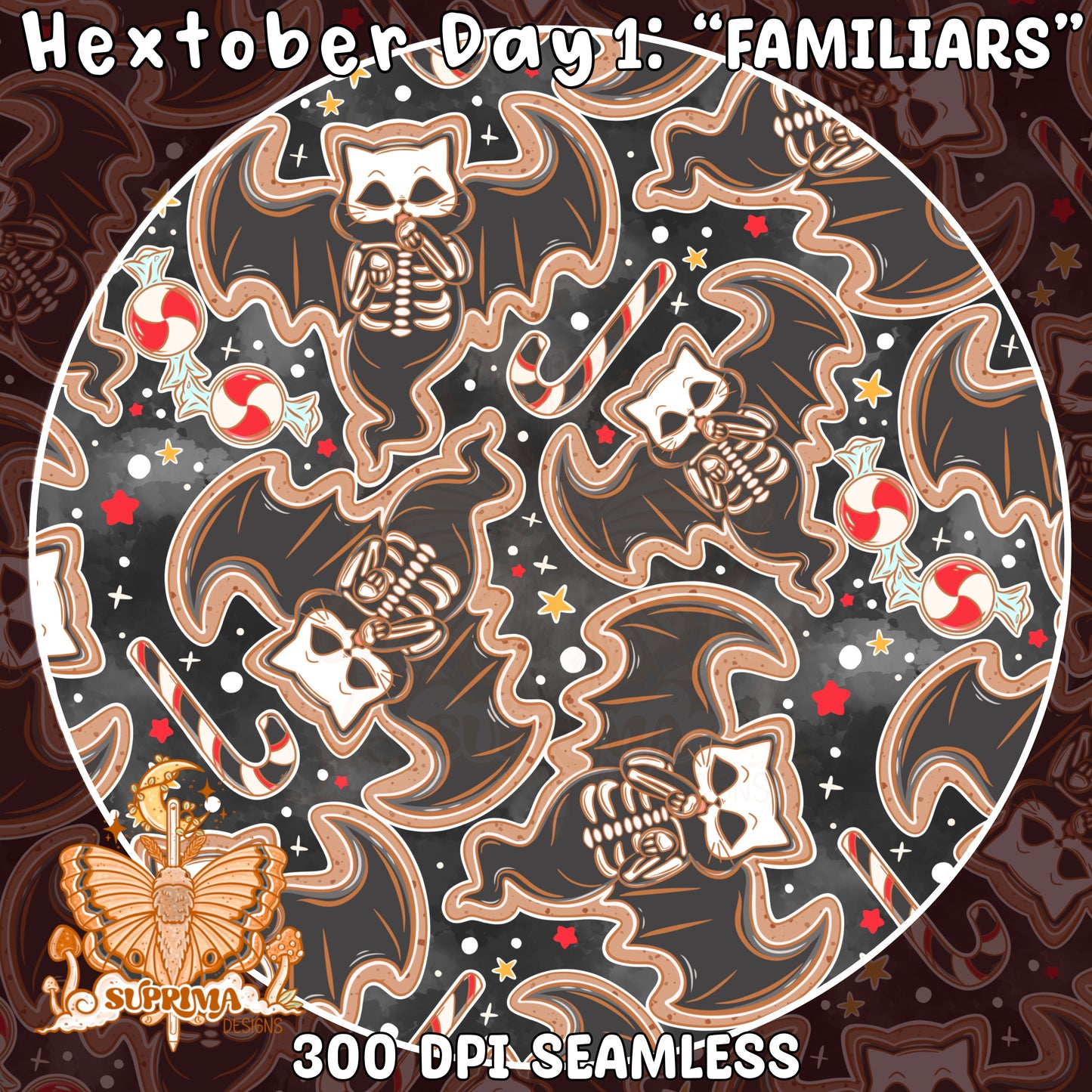 Festive Familiar Cookies | Seamless 2 Scales | Hand Drawn