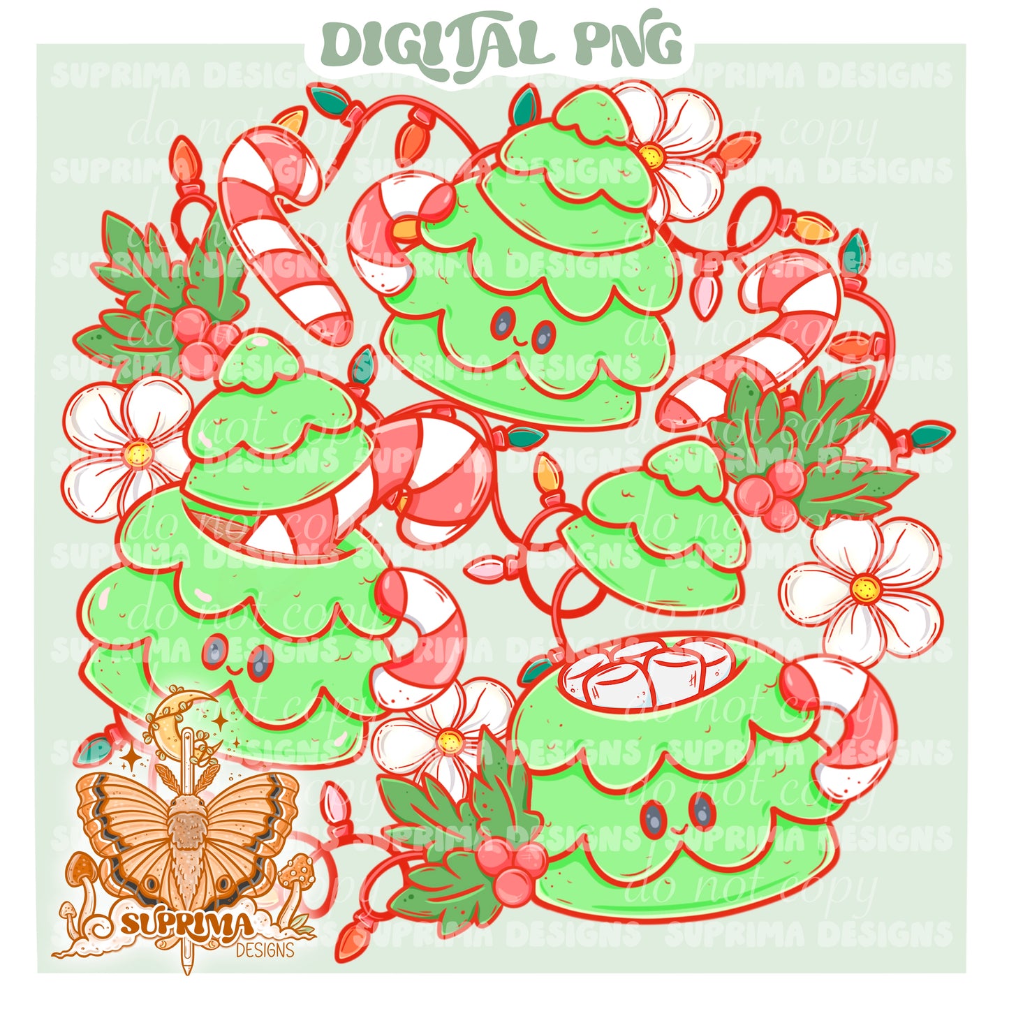 Cutie Pie Christmas Trees | Includes Matching PNG