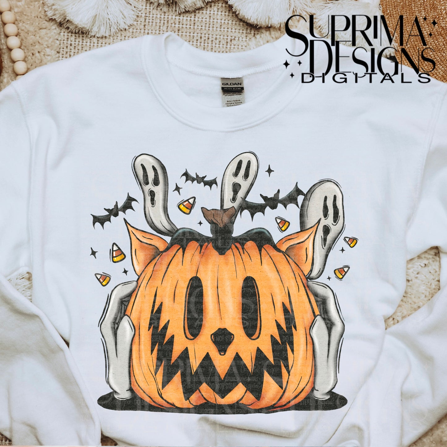 Vintage Pumpkin Head | Hand Drawn*