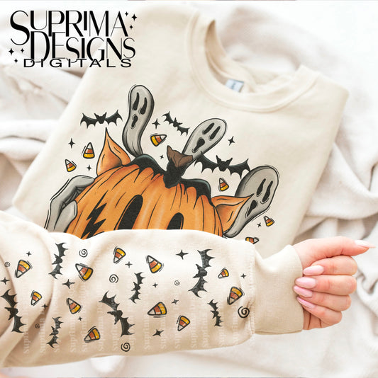 Vintage Pumpkin Head | Sleeve Combo | Hand Drawn*