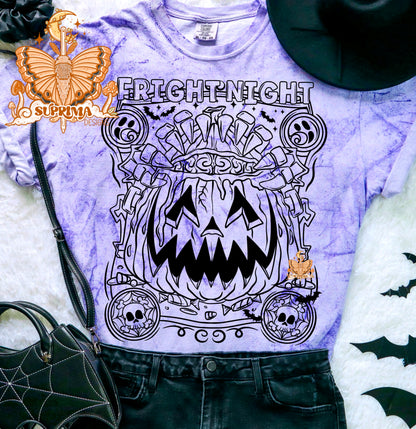 Fright Night | Single Color | Hand Drawn | Black and White