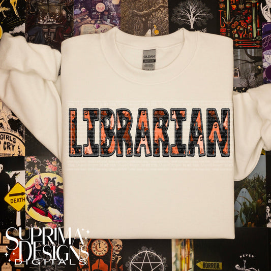 Spooky Faux Embroidery - Librarian