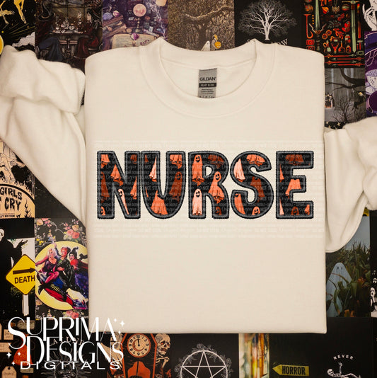 Spooky Faux Embroidery - Nurse