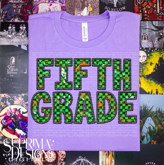 Green Faux Embroidery - Fifth Grade