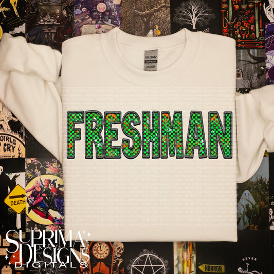 Green Faux Embroidery - Freshman