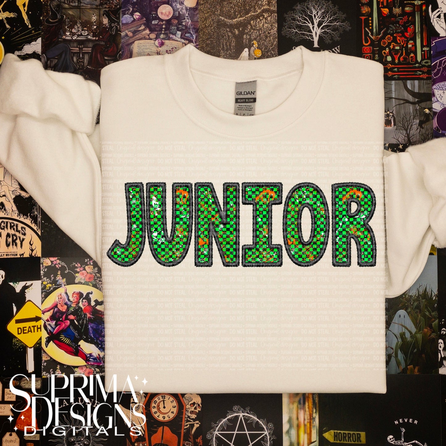 Green Faux Embroidery - Junior