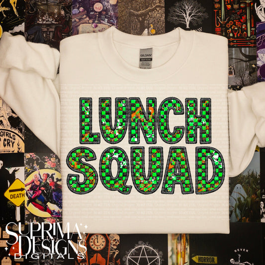 Green Faux Embroidery - Lunch Squad