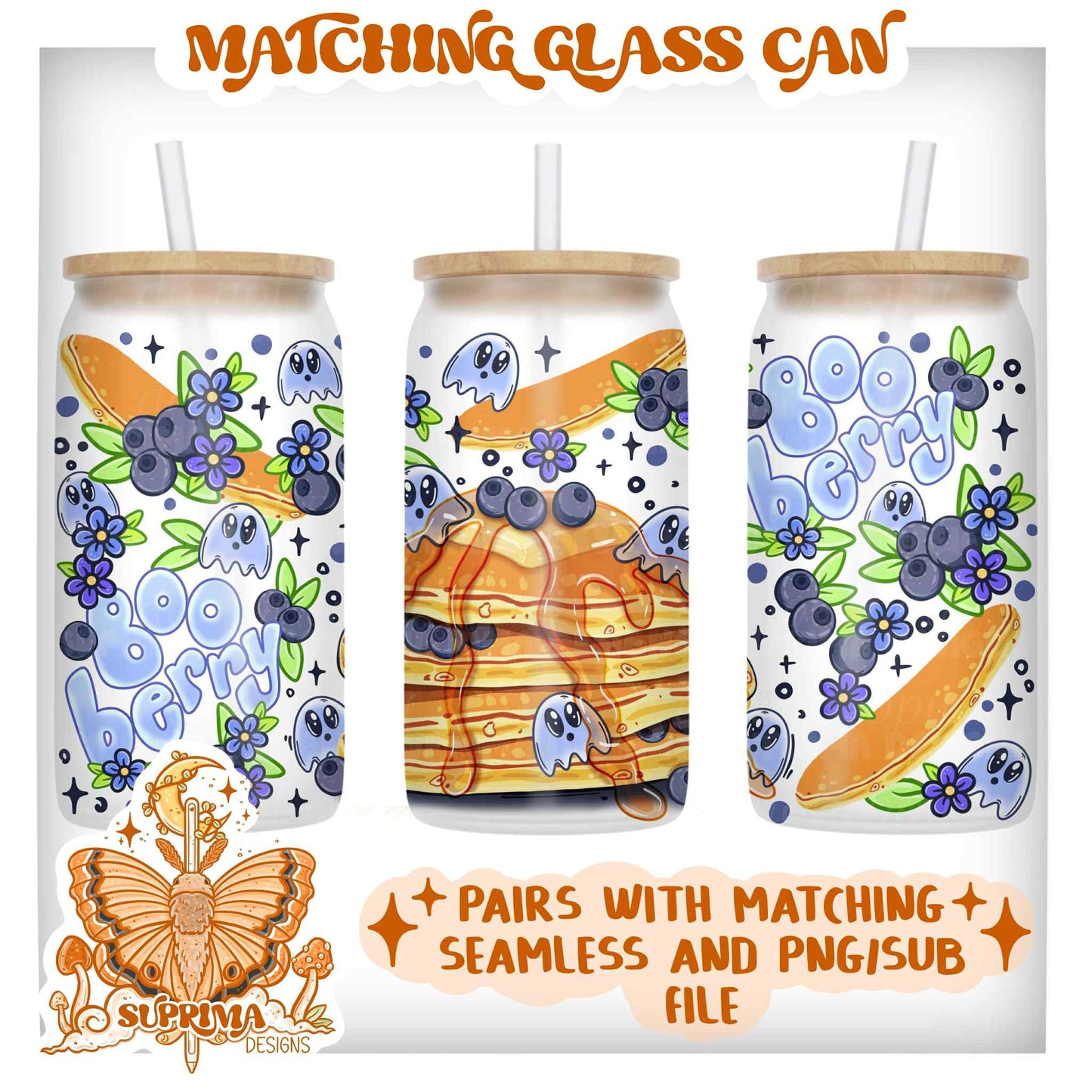 Booberry Pancakes | Glass Can Wrap