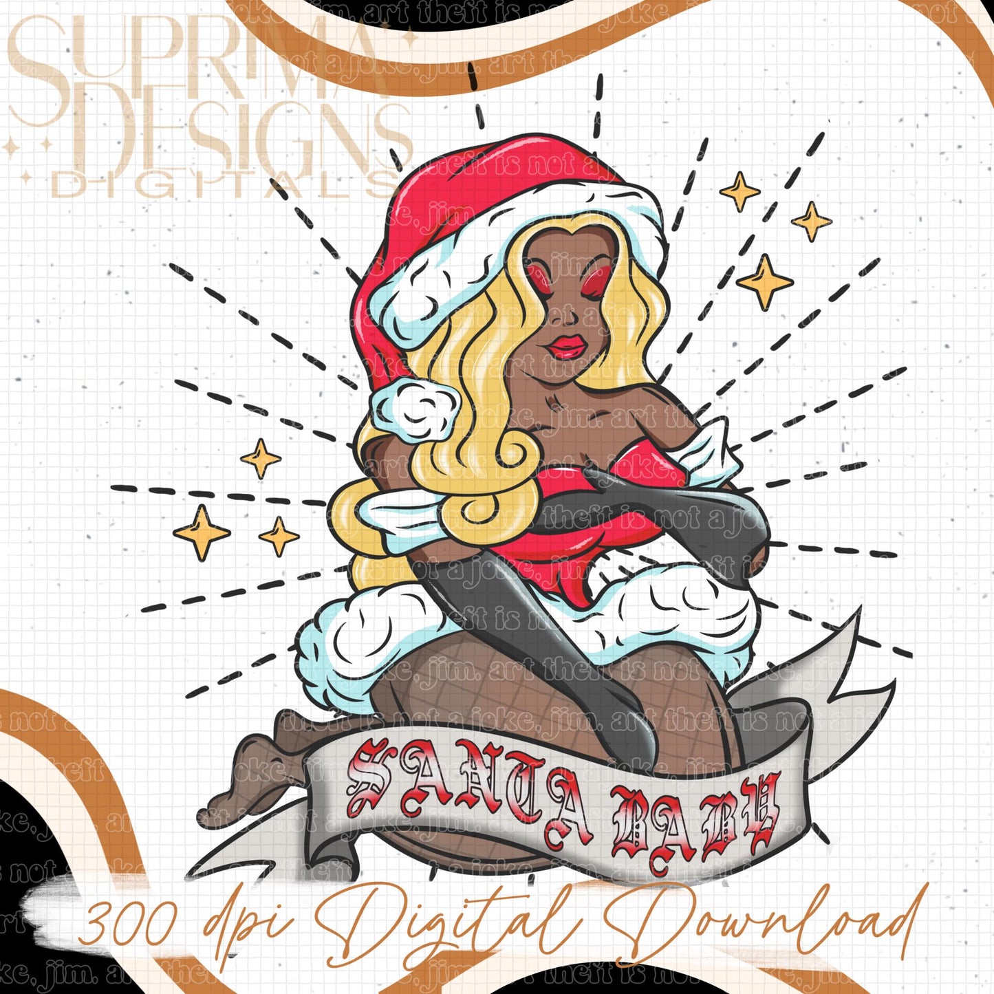 Santa Baby Blonde Hair 3 | Hand Drawn*