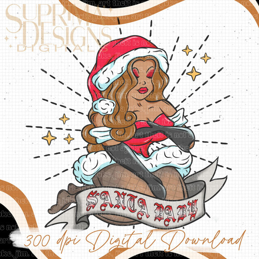 Santa Baby Brown Hair 1 | Hand Drawn*