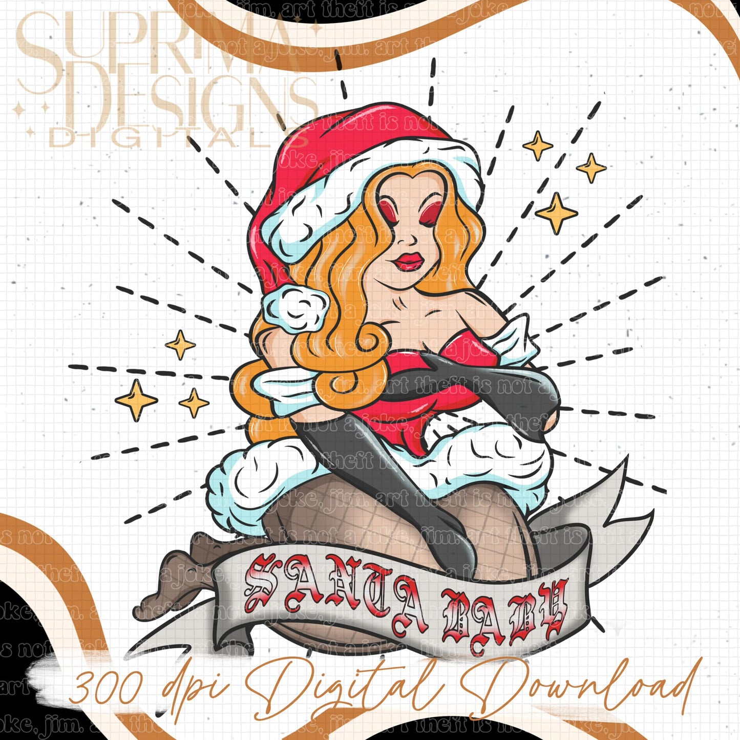 Santa Baby Strawberry Blonde Hair 1 | Hand Drawn*