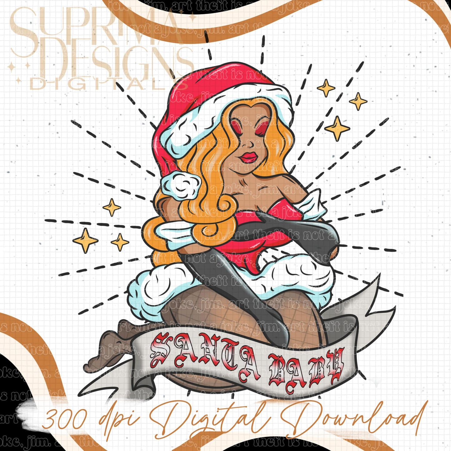 Santa Baby Strawberry Blonde Hair 2 | Hand Drawn*