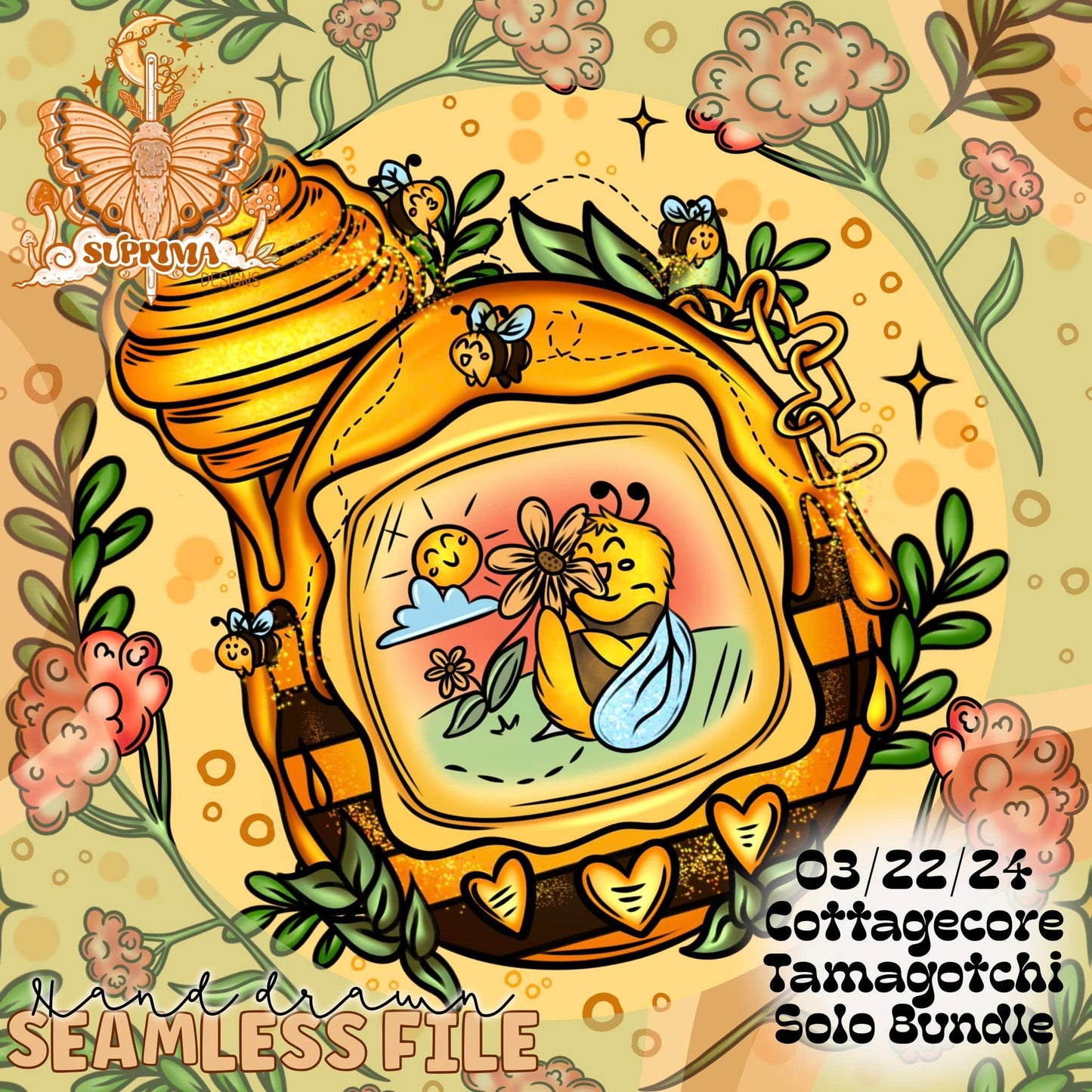 Stop and Smell the Flowers Tamagotchi | Color | Seamless | 2 Scales