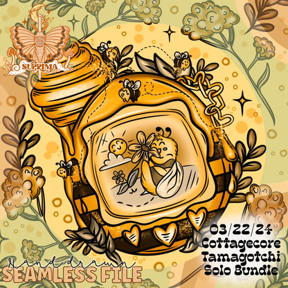 Stop and Smell the Flowers Tamagotchi | Gold| Seamless | 2 Scales