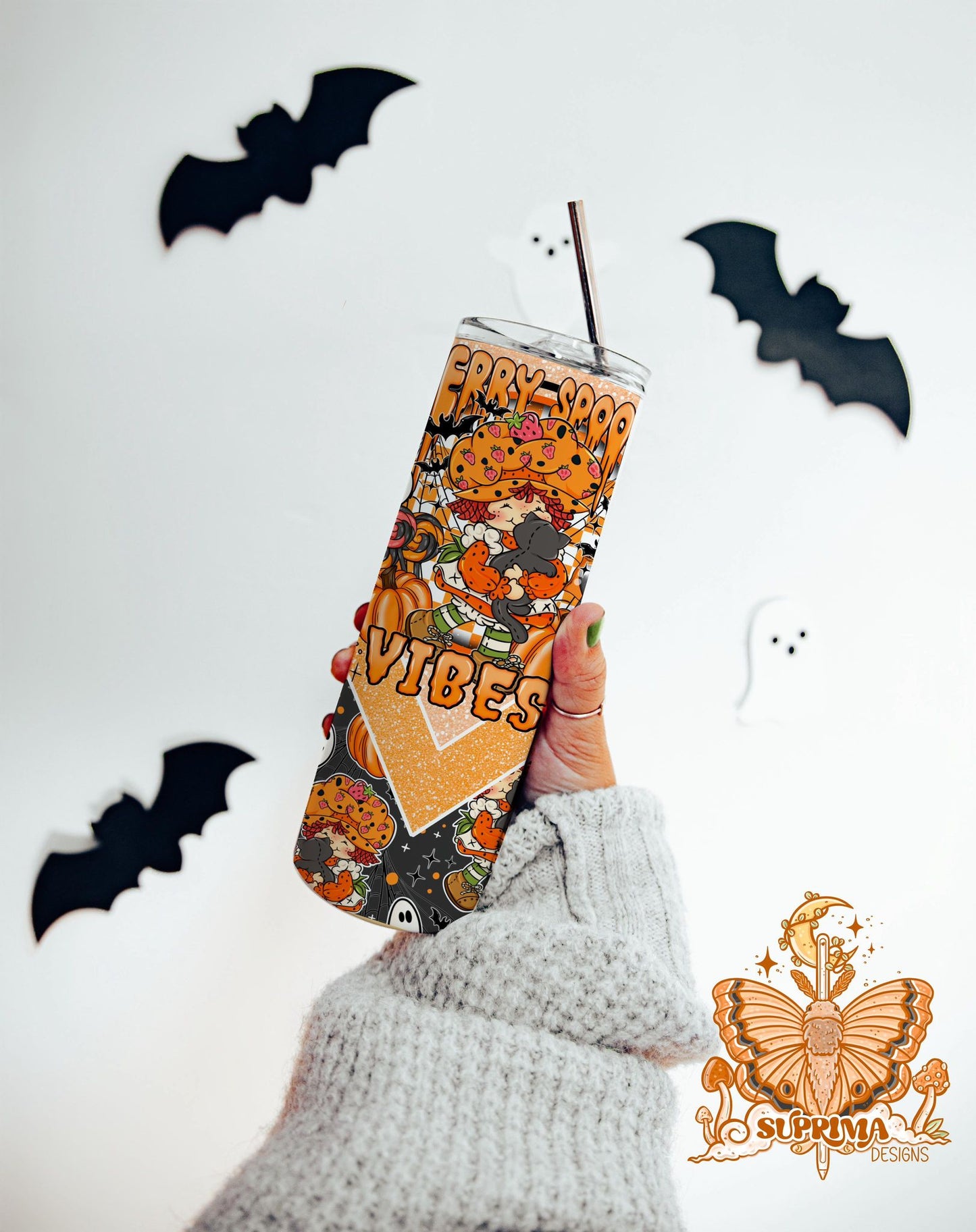 Berry Spooky Vibes | Hand Drawn | Tumbler