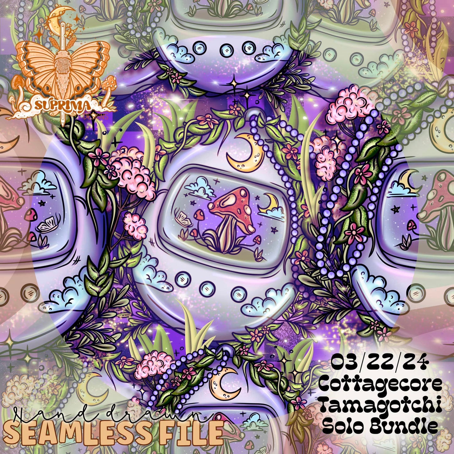 Play Amongst the Wild Things Tamagotchi | Violet | Seamless | 2 Scales